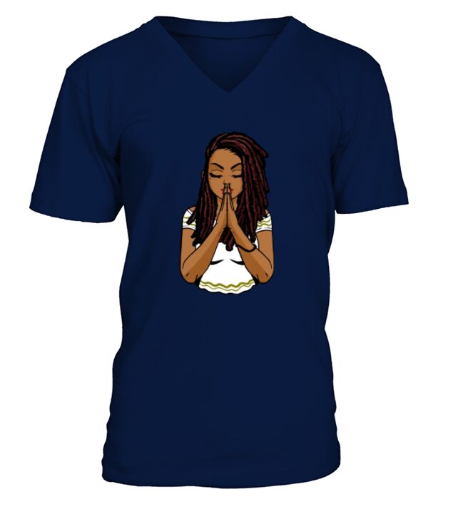 Melanin Poppin Black Girl Magic Plus Size Faith Based V-Neck T-shirt