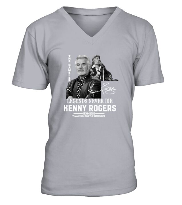 Legends Never Die Kenny Rogers 1938 2020 Signature V-Neck T-shirt