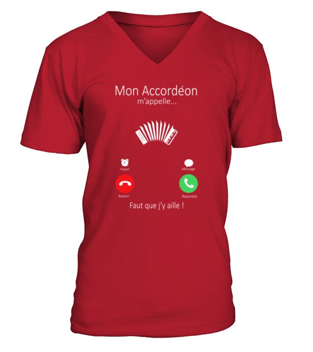 Mon Accordéon mappelle faut que jy aille V-Neck T-shirt
