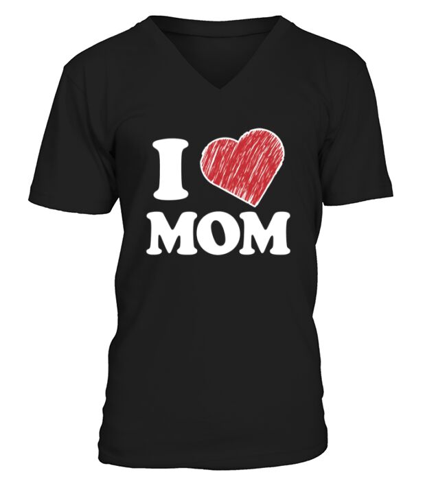 I Love Mom V-Neck T-shirt