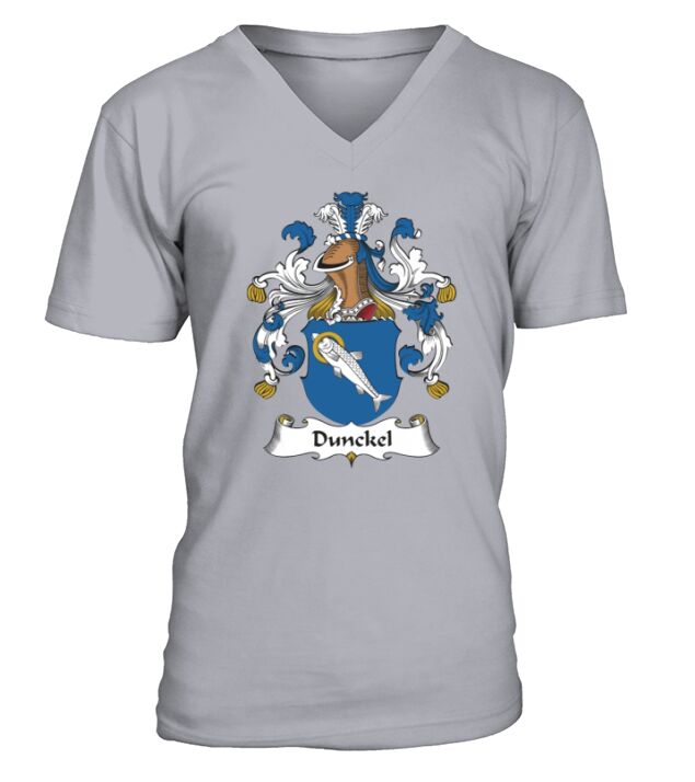 Dunckel Family Crest German Family Crests V-Neck T-shirt