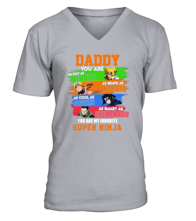 Daddy Minato Naruto Sasuke Shikamaru Super Ninja Father’s day V-Neck T-shirt