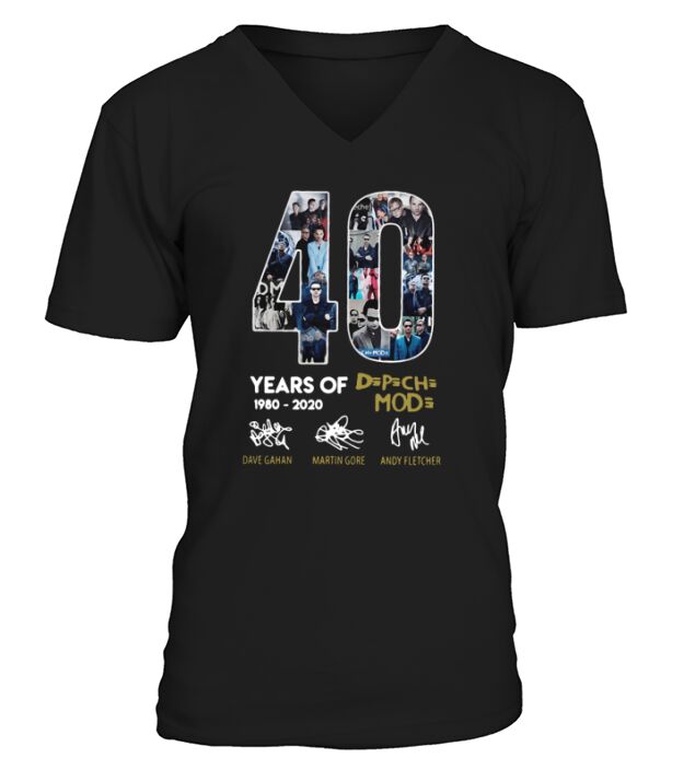 40 years of 1980-2020 Depeche Mode signatures V-Neck T-shirt