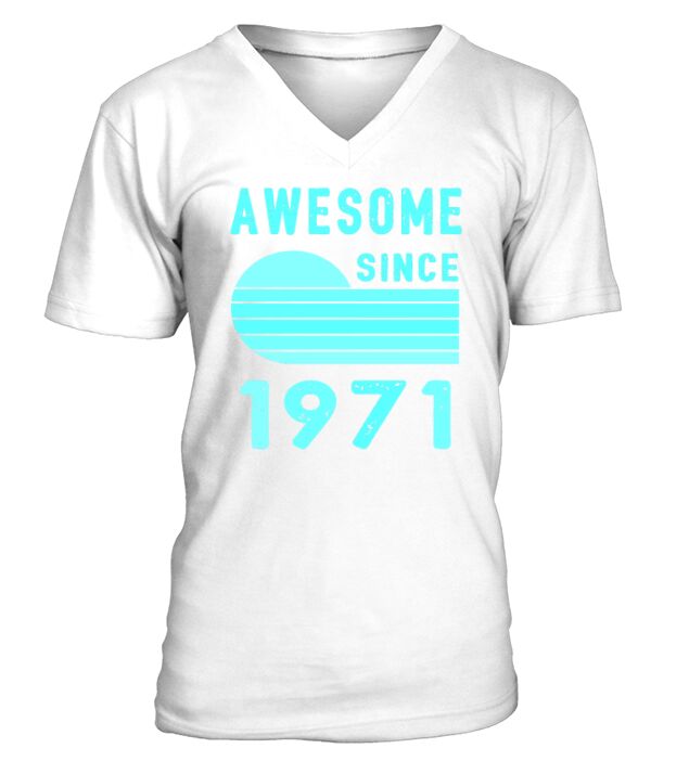 1971 Birthday Retro Vintage Gift V-Neck T-shirt