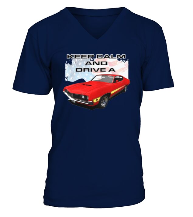 Keep Calm Drive a 71 Torino V-Neck T-shirt