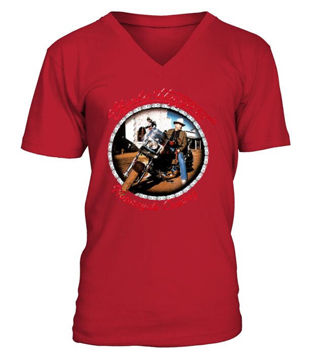 Merle Haggard - Motorcycle Cowboy V-Neck T-shirt