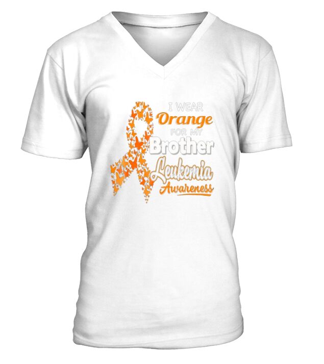 I wear Orange for my Brother - Leukemia Awareness shirt - Unisex Long Sleeve V-Neck T-shirt
