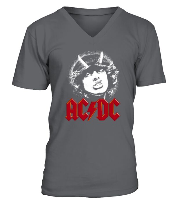 ACDC Fans Angus Young In Your Face V-Neck T-shirt