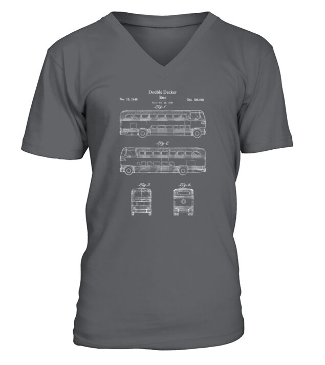 Vintage Double Decker Bus Shirt - Bus Driver Motor Coach Tee V-Neck T-shirt