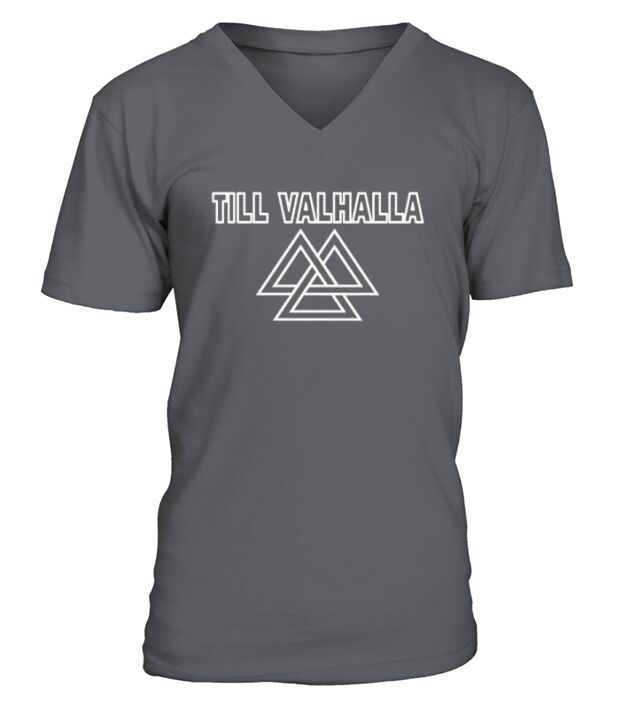 Till Valhalla Shirt-Heathen Viking Warrior Tee V-Neck T-shirt