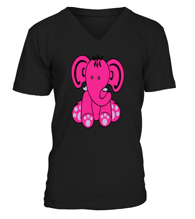 Pink Elephant V-Neck T-shirt
