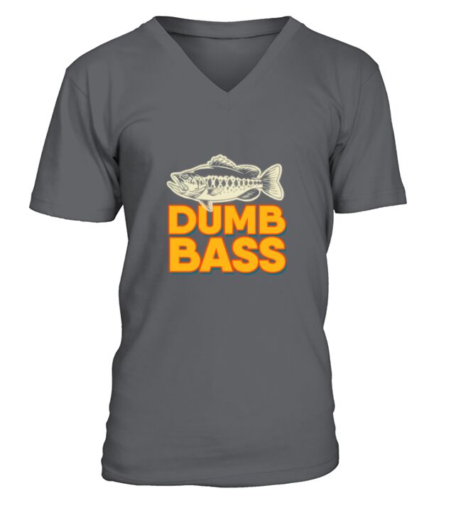 Dumb Bass Vintage Joke Fishing Fisher V-Neck T-shirt