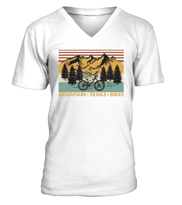 Mountain Trails Bikes Vintage V-Neck T-shirt