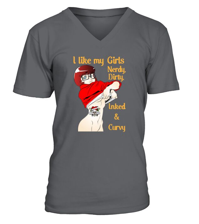 Nerdy Dirty Inked and Curvy I Like My Girl Velma V-Neck T-shirt