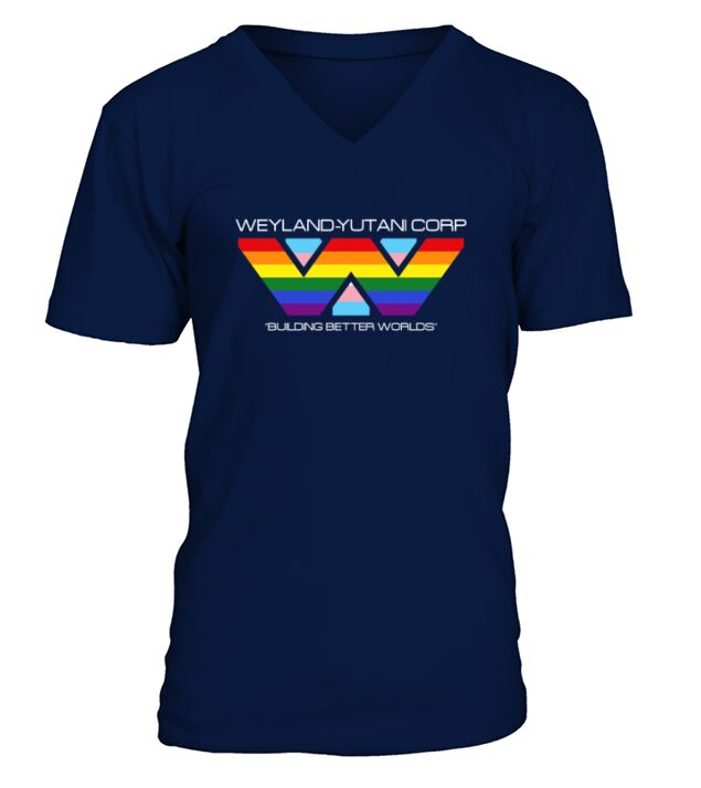 LGBT Weyland Yutani Corporation building better worlds V-Neck T-shirt