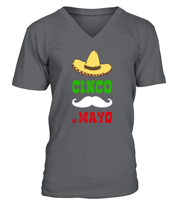 Cinco De Mayo Mexican Flag Color T-Shirt V-Neck T-shirt