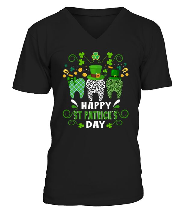 Happy St. Patricks Day   Irish Tooth V-Neck T-shirt