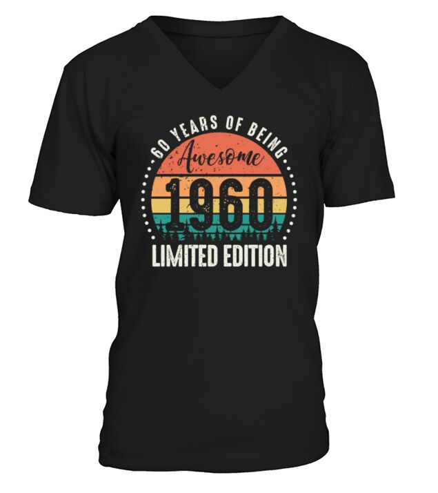 Vintage 1960 Limited Edition birthday gift men V-Neck T-shirt