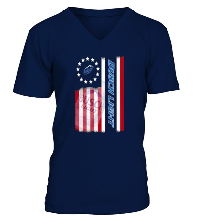 Busch Light beer American flag V-Neck T-shirt