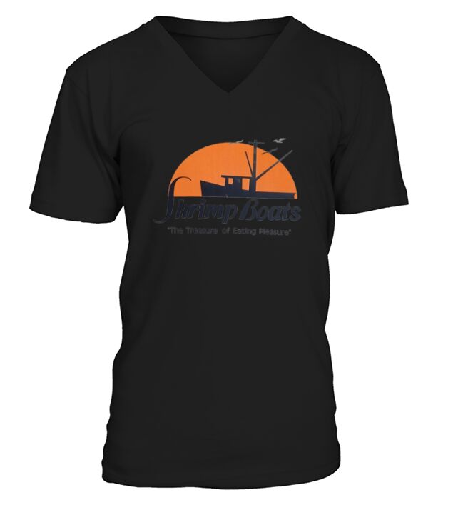 Shrimp Boats Seafood Vintage Durham North Carolina V-Neck T-shirt