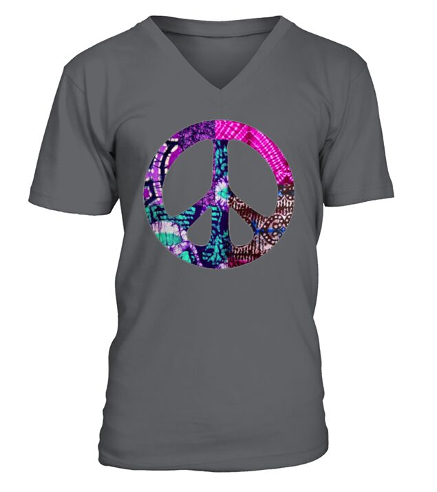 Purple Passion Peace Sign V-Neck T-shirt