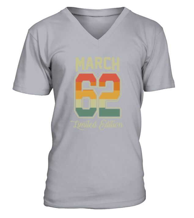 Vintage 60th Birthday March 1962 Sports Gift V-Neck T-shirt