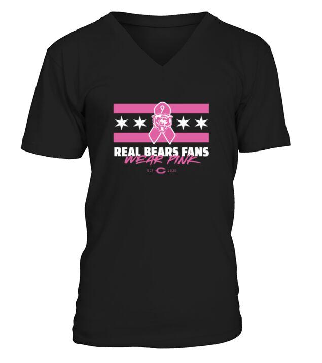 Real Bears Fans Wear Pink V-Neck T-shirt