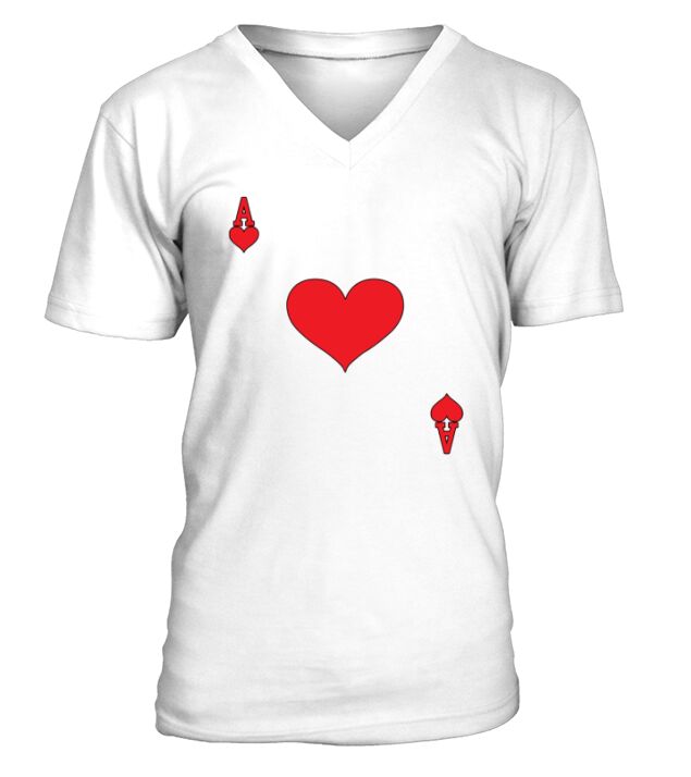 Ace of Hearts Playing Card Halloween Costume T-Shirt V-Neck T-shirt