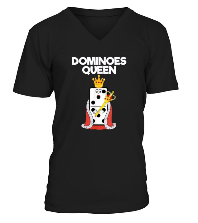 Dominoes Funny Dominoes Queen V-Neck T-shirt