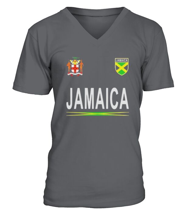 Jamaica Soccer T-Shirt - Jamaican Retro Football Jersey 2017 V-Neck T-shirt