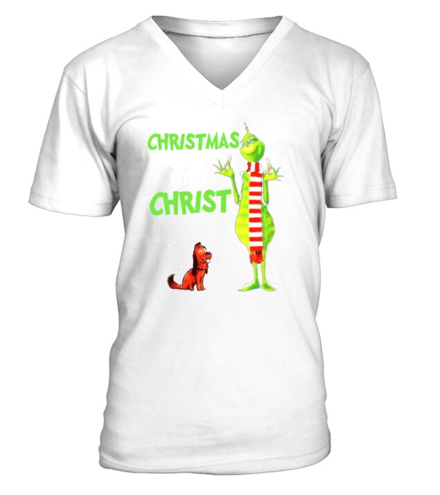 Christmas begins with christ V-Neck T-shirt