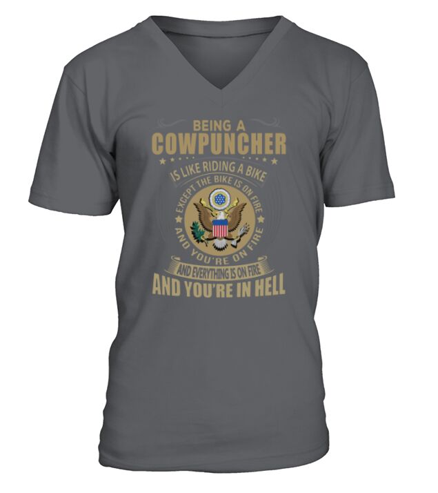 Being a Cowpuncher like Riding a Bike Job Title Shirts V-Neck T-shirt