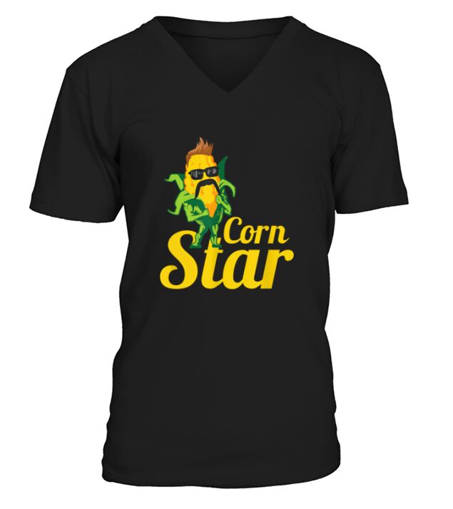Funny Corn Star Sunglasses V-Neck T-shirt