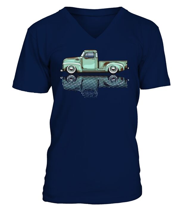 47-54 advance LtGreen truck V-Neck T-shirt