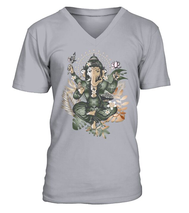 fascinating Ganesha a god with an elephant head V-Neck T-shirt