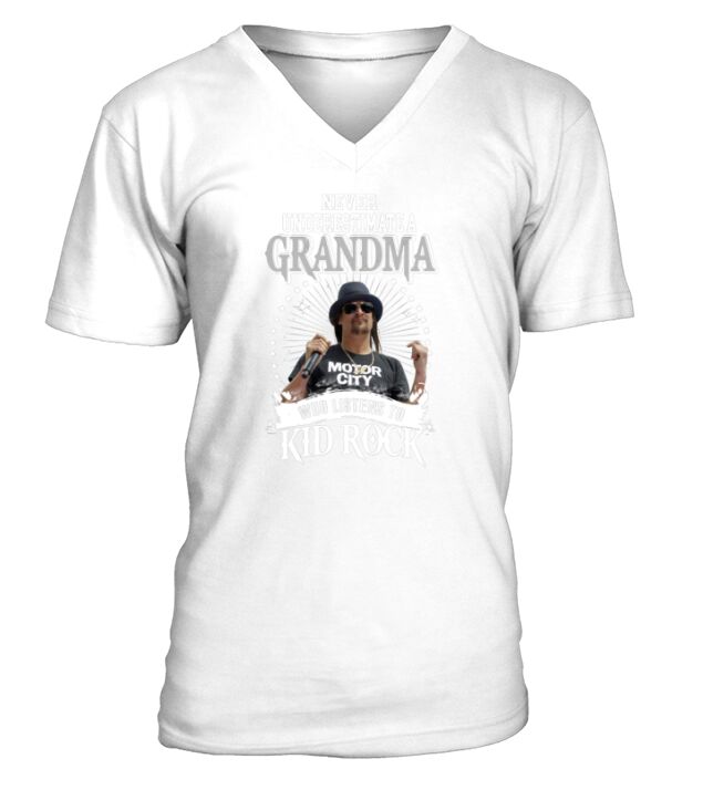 Grandma Who Listens To Kid Rock V-Neck T-shirt