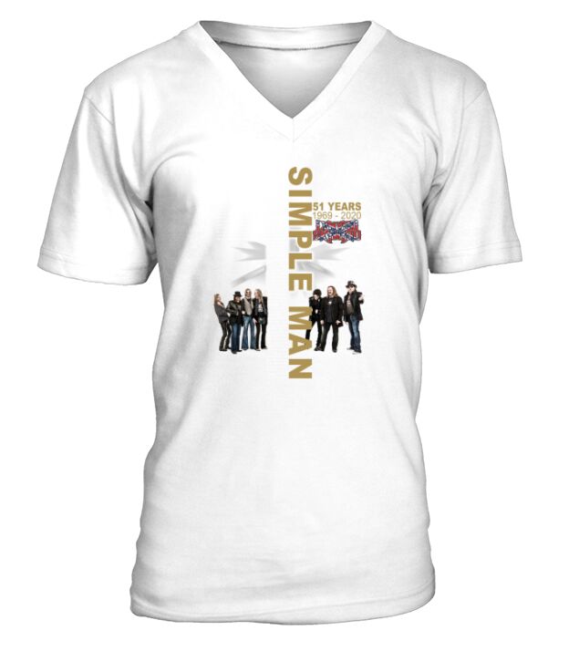 Simple Man lyric Cross 51 years 1969 2020 Lynyrd Skynyrd V-Neck T-shirt