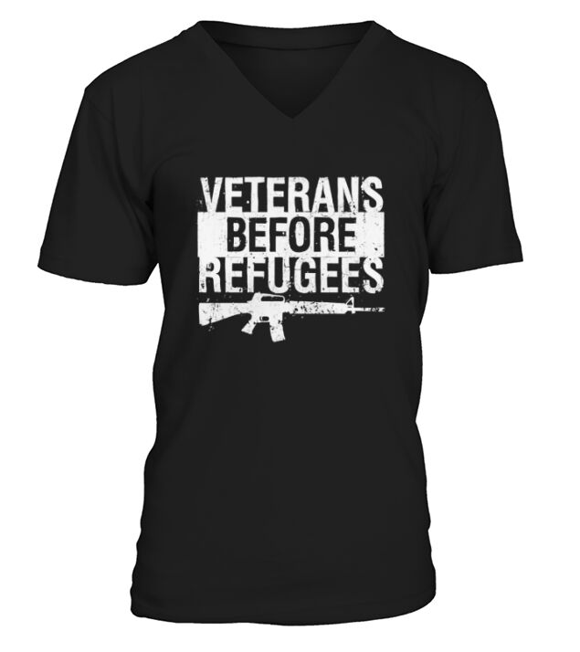 Veterans Before Refugees Mens Tshirt V-Neck T-shirt
