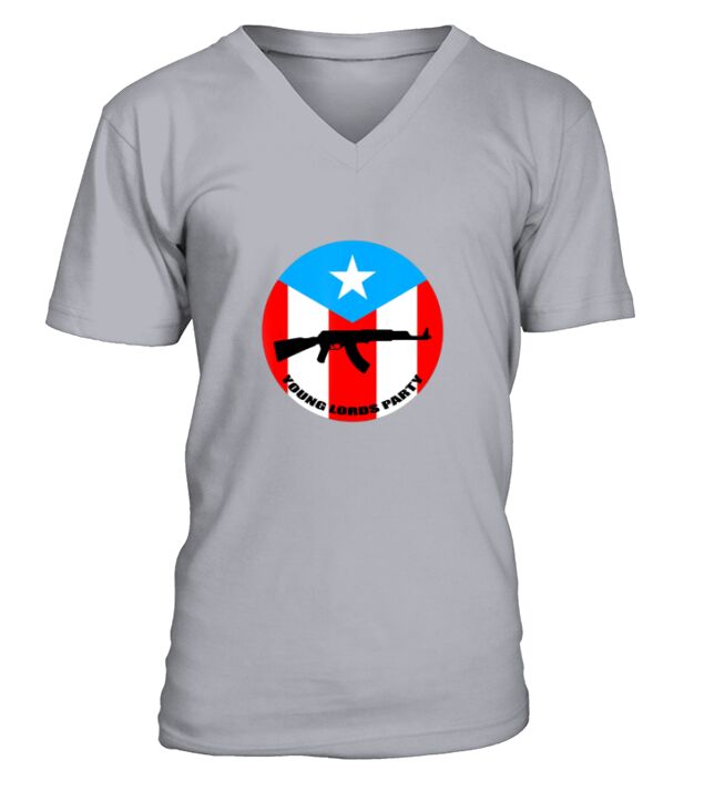 Young Lords Puerto Rican Flag Logo Gift V-Neck T-shirt