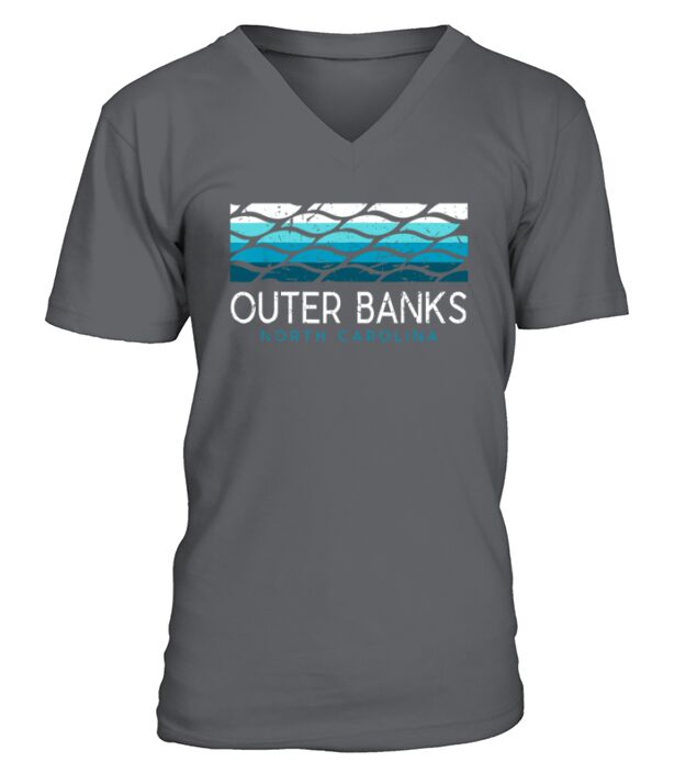 Outer Banks North Carolina T Shirt OBX NC Water Vintage V-Neck T-shirt