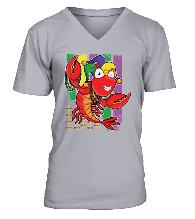 Retro Flag Boil Crew Crawfish Bead Gras Mardi 2022 V-Neck T-shirt