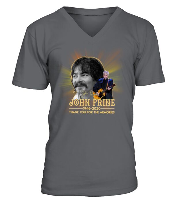 John Prine 1946 2020 thank you for the memories signature V-Neck T-shirt