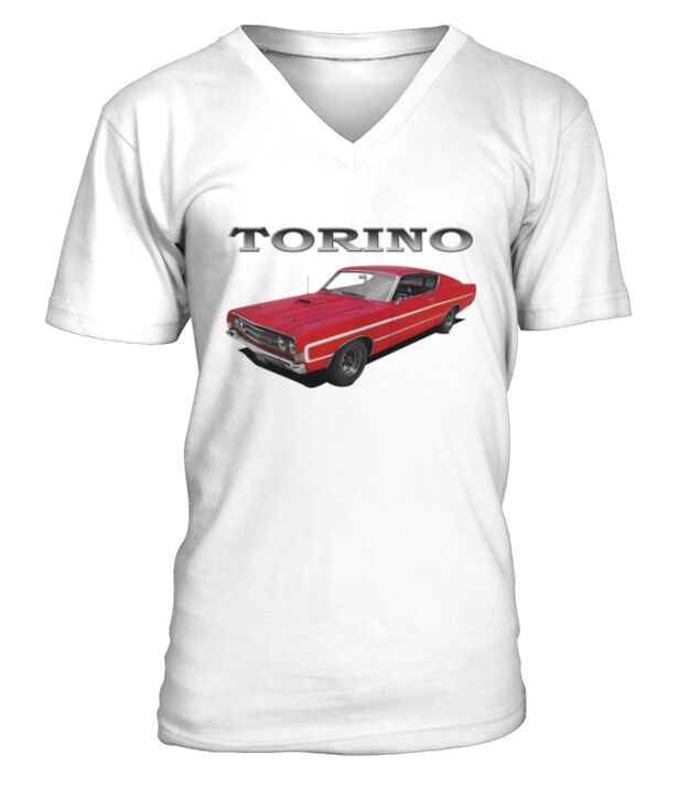 1969 Ford Torino GT Red V-Neck T-shirt