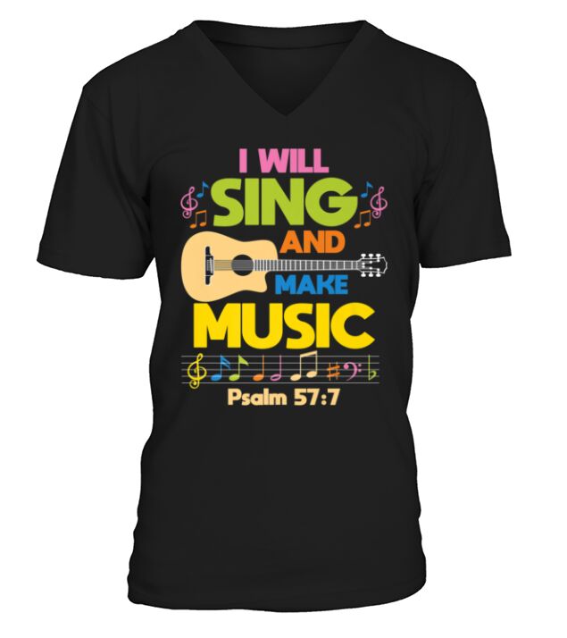 Christian Music Church Singer Guitar Jesus Rock Ba V-Neck T-shirt