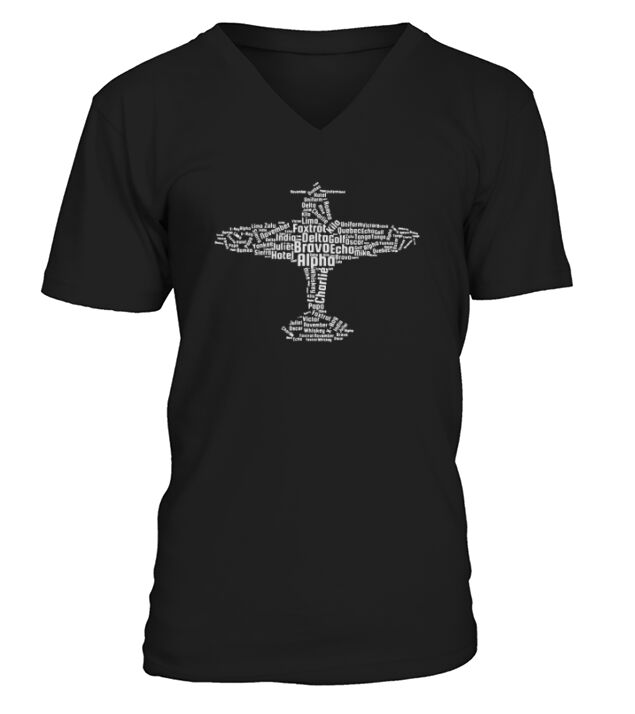 Aviation Phonetic Alphabet Flying Pilot V-Neck T-shirt