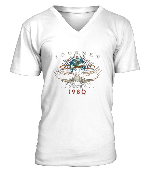 Journey Rock Band Music Group Departure 1980 V-Neck T-shirt
