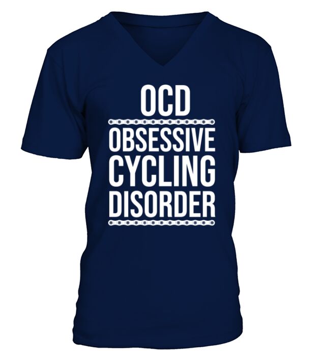 OCD Cycling Bike Funny Cyclist Triathlon Dad Gift V-Neck T-shirt
