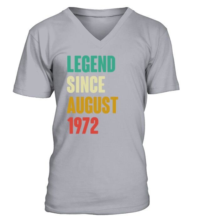 August 1972 50th Birthday 50 Years Old Bday Gift V-Neck T-shirt
