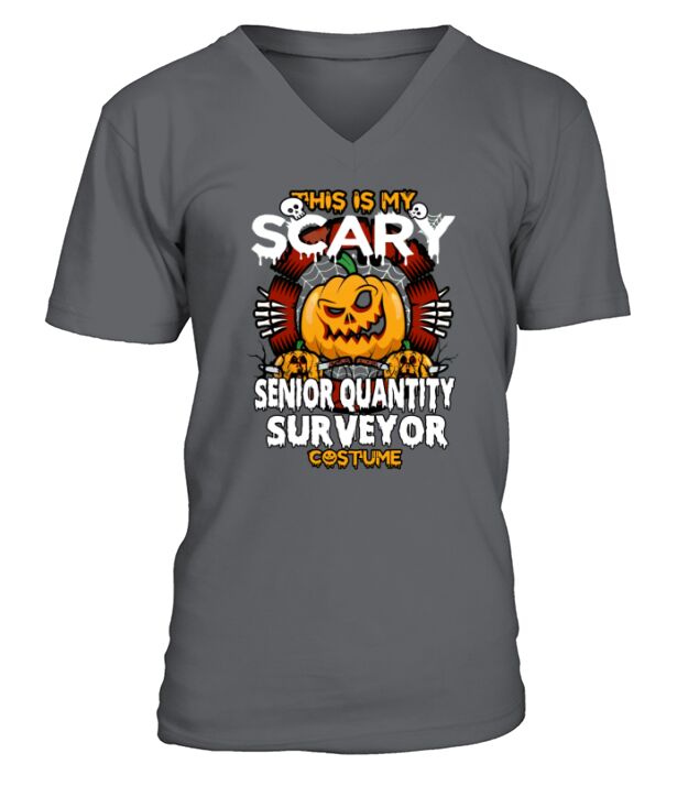 SENIOR QUANTITY SURVEYOR Scary Halloween V-Neck T-shirt