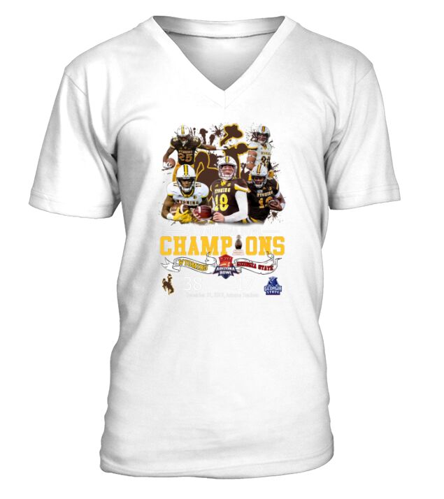 Wyoming 2019 Arizona Bowl Champions Wyoming vs Georgia State shirt V-Neck T-shirt
